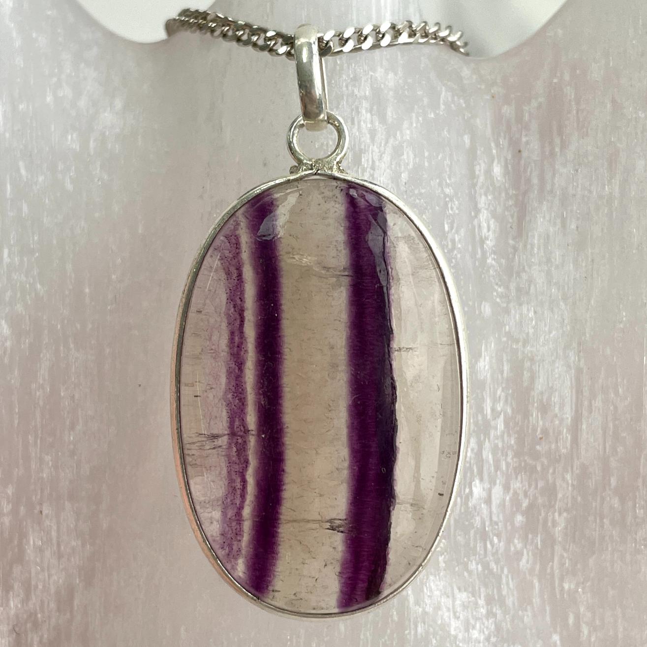 Sterling Silver Pendant - Fluorite LRG - SP60 Sterling Silver Pendant - Fluorite LRG - SP60